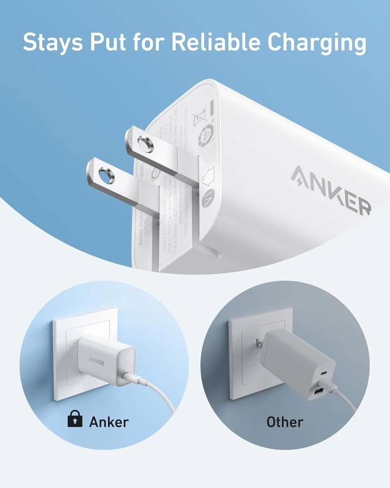 Anker Nano Charger 100W with 6ft Type-C Cable USB-C Foldable Adapter for MacBook - Image 4 of 4