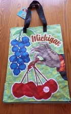 Trader Joe's MICHIGAN REUSABLE BAG ECO Grocery Shopping  Blueberries Cherries🌺 