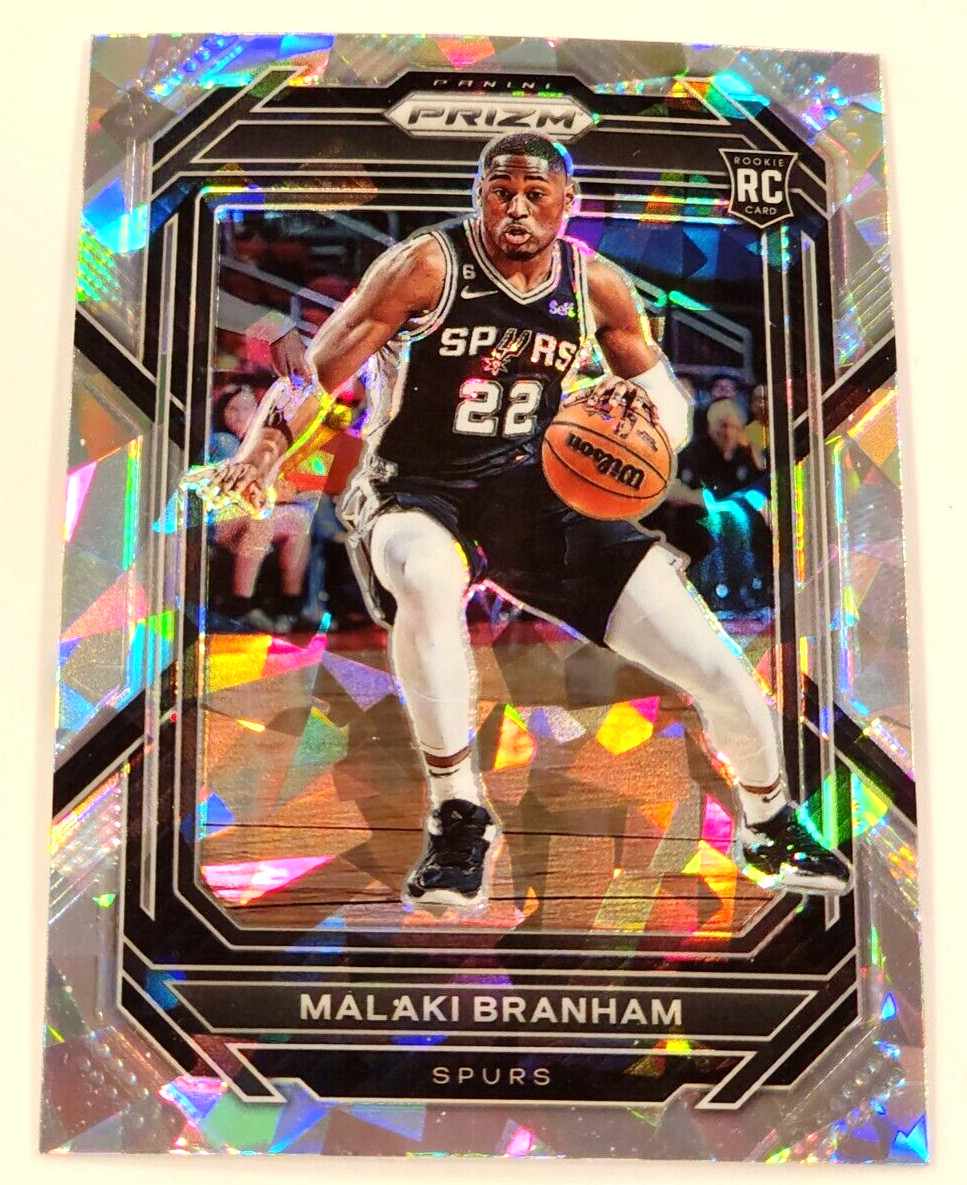 2022-23 Panini Prizm MALAKI BRANHAM Cracked Ice Rookie Card RC #230 SPURS