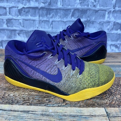 Nike Kobe 9 IX Elite Low ID Purple Yellow Lakers 677992-994 Mens