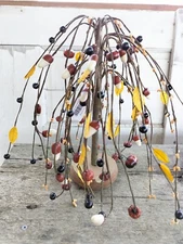 Fall PUMPKIN CANDY CORN BERRY Weeping Willow Tree Autumn Country Halloween 