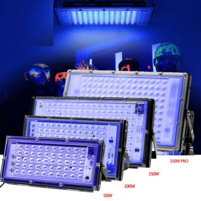150W 150LED UV Schwarzlicht Strahler Fluter Scheinwerfer Partylicht XMAS Dekor   - Bild 1 von 4