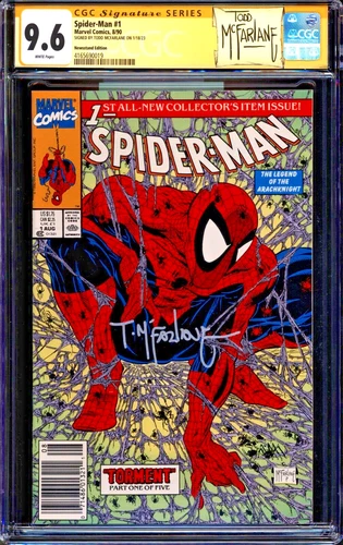 SPIDER-MAN #1 CGC 9.6 SS TODD MCFARLANE SIGNED NEWSSTAND  EDITION #4165690019