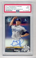 CHRIS PADDACK 2017 BOWMAN CHROME 1ST AUTO AUTOGRAPH RC PADRES PSA 9 MINT