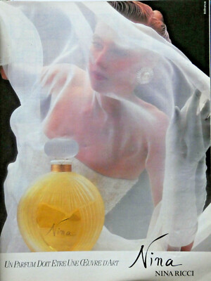 PRESSEWERBUNG 1987 LE PARFUM NINA RICCI UNE OEUVRE D'ART