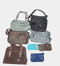 Lot Of 8 Travelon Variety Of Multicolor Nylon Pieces 5 Handbags + 3 Wallets