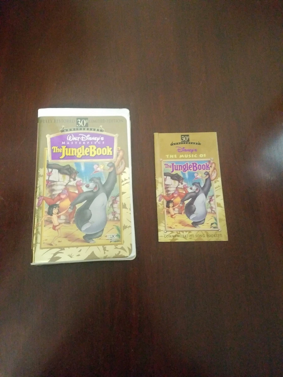 THE JUNGLE BOOK DISNEY MASTERPIECE VHS 3O TH ANN LE Cds