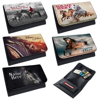 personalised tobacco pouch Personalised Tobacco Pouch Horse Rolling Baccy Wallet Smoking Gift Pony  Hunting