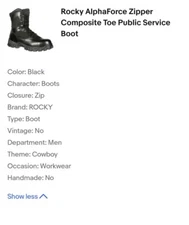 Rocky AlphaForce Composite Toe Side Zipper Boot Size : 12 Wide 