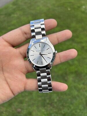 Michael KORS Slim Runway Silver-Tone Watch women's | eBay Michael KORS Slim Runway Silver-Tone Watch women's | eBay