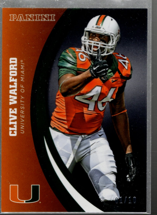 A3862- 2015 Panini Miami Black #15 Clive Walford /10 *SAMPLE PIC