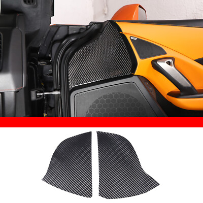 Carbon Fiber Door Anti-Collision Trim Pad Kit For Corvette C7 Z06 2014-2019 2PCS