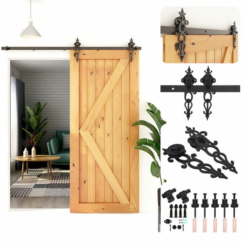 Kit de pista de herrajes para puerta corredera de granero CCJH 4 FT-20 FT para puerta individual/doble/de derivación - Imagen 68 de 87