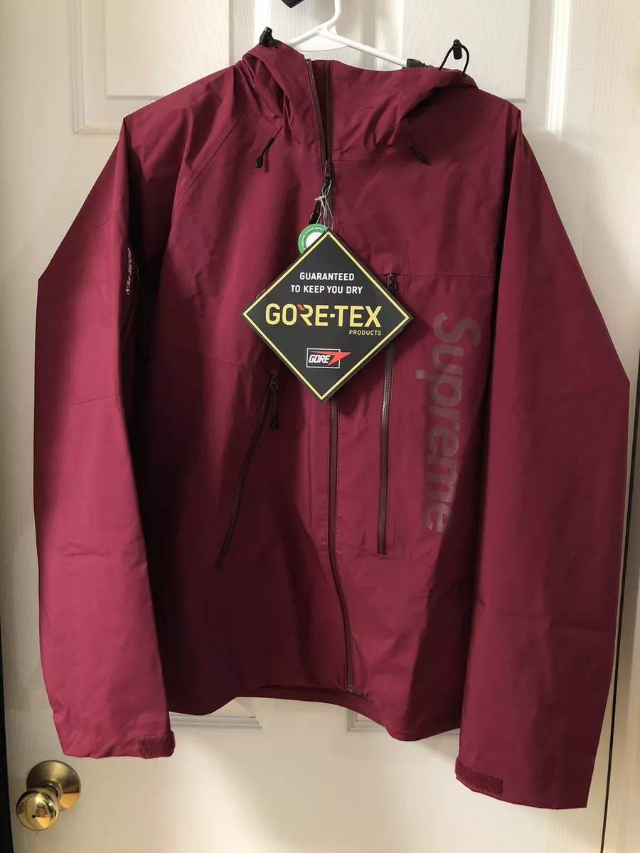 New Supreme GORE-TEX Paclite Shell Jacket Dark Red Size Medium SS21