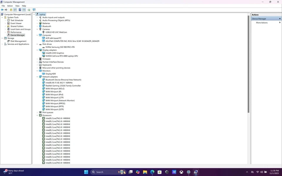 Asus Strix Scar 18 RTX 4080 12GB Intel 14900HX 4TB SSD 32 GB RAM Mini LED - Image 4 of 4