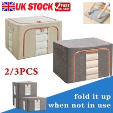 2/3PC Underbed Clothes Storage Bags Zipped Organizer Wardrobe Cube Closet Boxes