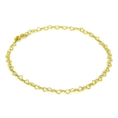 9 kt Gold offene Herzen Fußkettchen Herz fein zart Liebe Valentinstag Hochzeit Fußkettchen