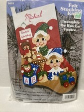 VTG Design Works Crafts 16" Felt Stocking Kit 5053 Busy Elves in Santa Workshop