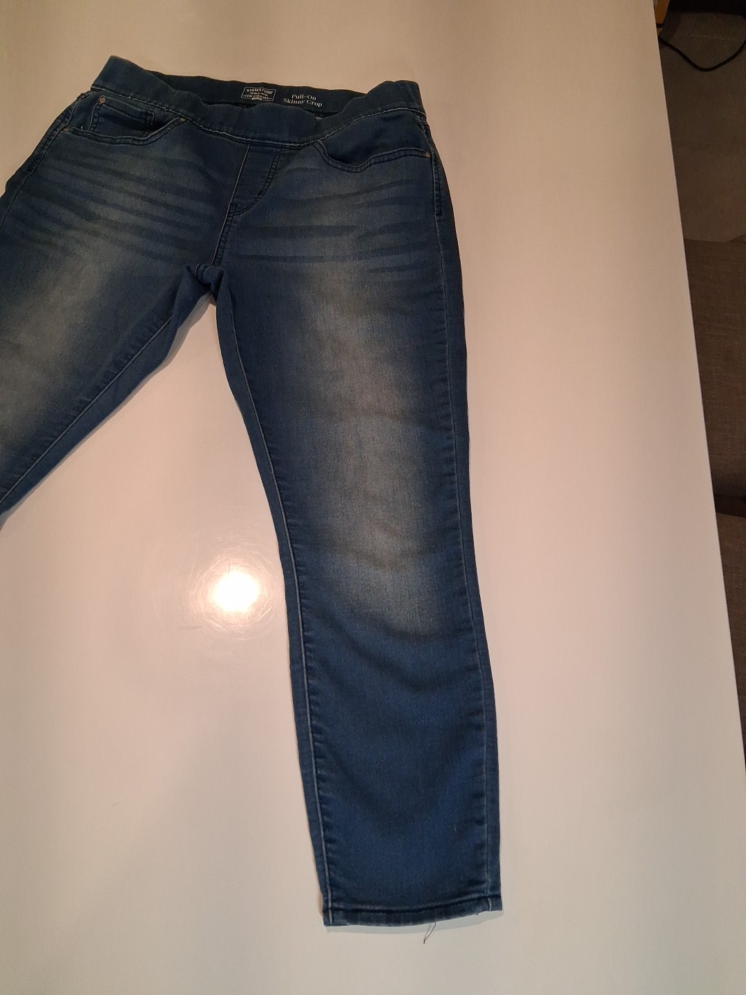 Signature Levi Strauss Pull On Skinny Jeans Women 12 W31 Hemmed 24" Inseam Petit thumbnail 4