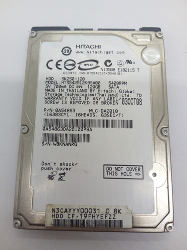 HITACHI *HTS542512K9SA00* 120 GB * SATA HDD Notebook 2,5 Zoll #NFP1949