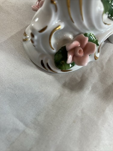 AK Kaiser Porcelain Candlestick Holder West Germany Pink Roses Vintage Wie - Picture 8 of 12