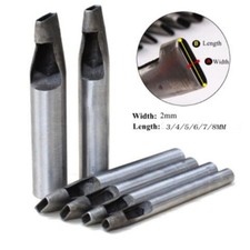6 pi??ces/ensemble poin?on forme ovale cuir outil de bricolage 2 mm x 3 mm / 4