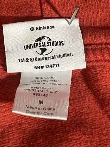 Universal Studios Hollywood Super Nintendo World Mario Hoodie YOUTH Size Large - Picture 13 of 20