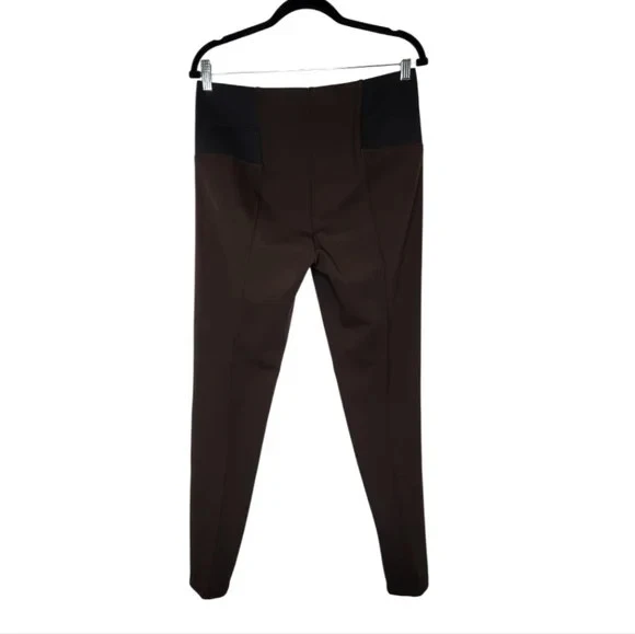 NEW Lafayette 148 Punto Milano Nolita Leggings Brown Side Panels Size L - Image 2 of 4