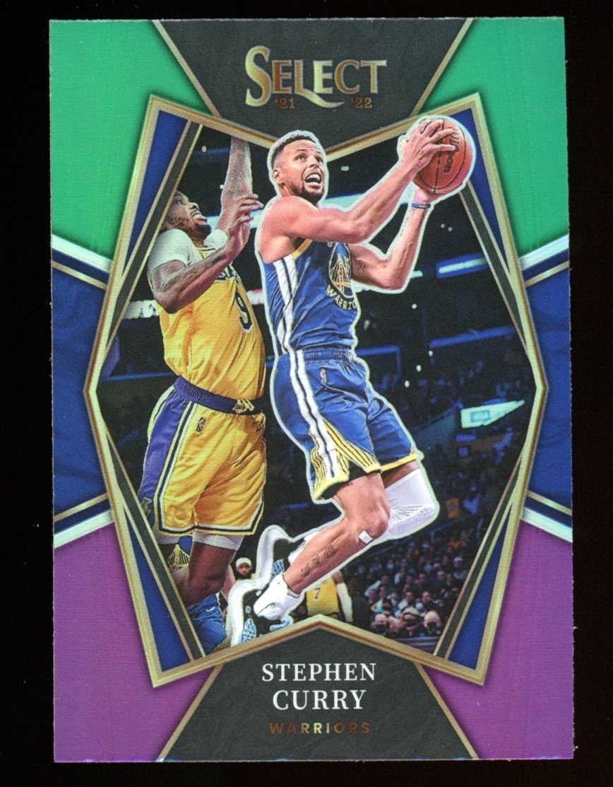 STEPHEN CURRY 2021 Panini Select Premier Level Green White Purple Prizm #121