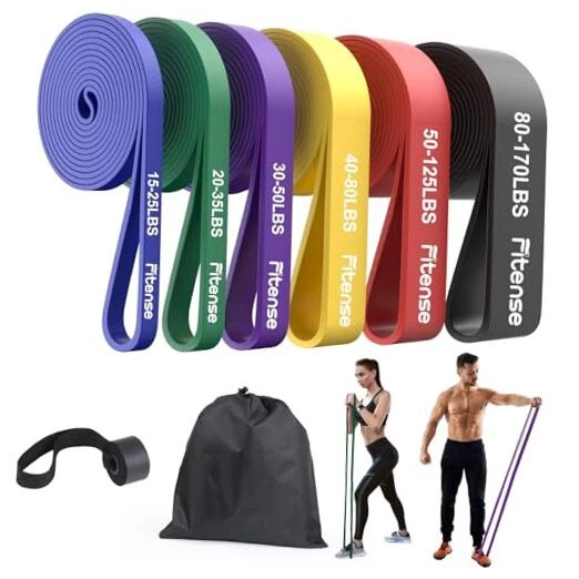 Resistance Bands Set - Pull Up 6 Colorful-black/red/yellow/purple/green/blue