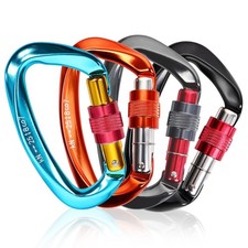 Screwgate Climbing Carabiner 24/25KN Auto Lock Heavy Duty Rappel Camping Rescue