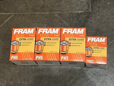 FRAM Extra Guard Lot Of 3 PH5 And 1 PH9837 10,000 Mile Spin-On Oil Filters New
