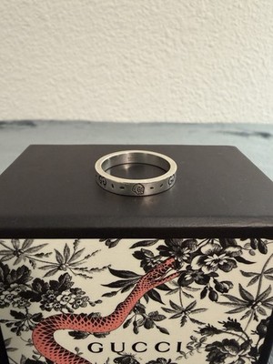 Brand New Gucci Ghost Sterling Silver 925 Costume Ring Size 19 (US 8.75)
