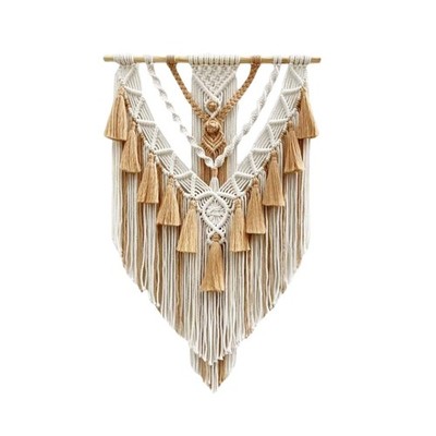 Boho Macrame Wall Hanging & Wall Decor, Cotton Handmade Tapestry with Tassel,...
