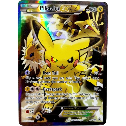 Pokemon Pikachu EX XY124 Holo Promo Card Basic Heavy Played