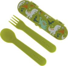 Toddler Utensils with Travel Case - Self-Feeding Fork  Spoon Set for