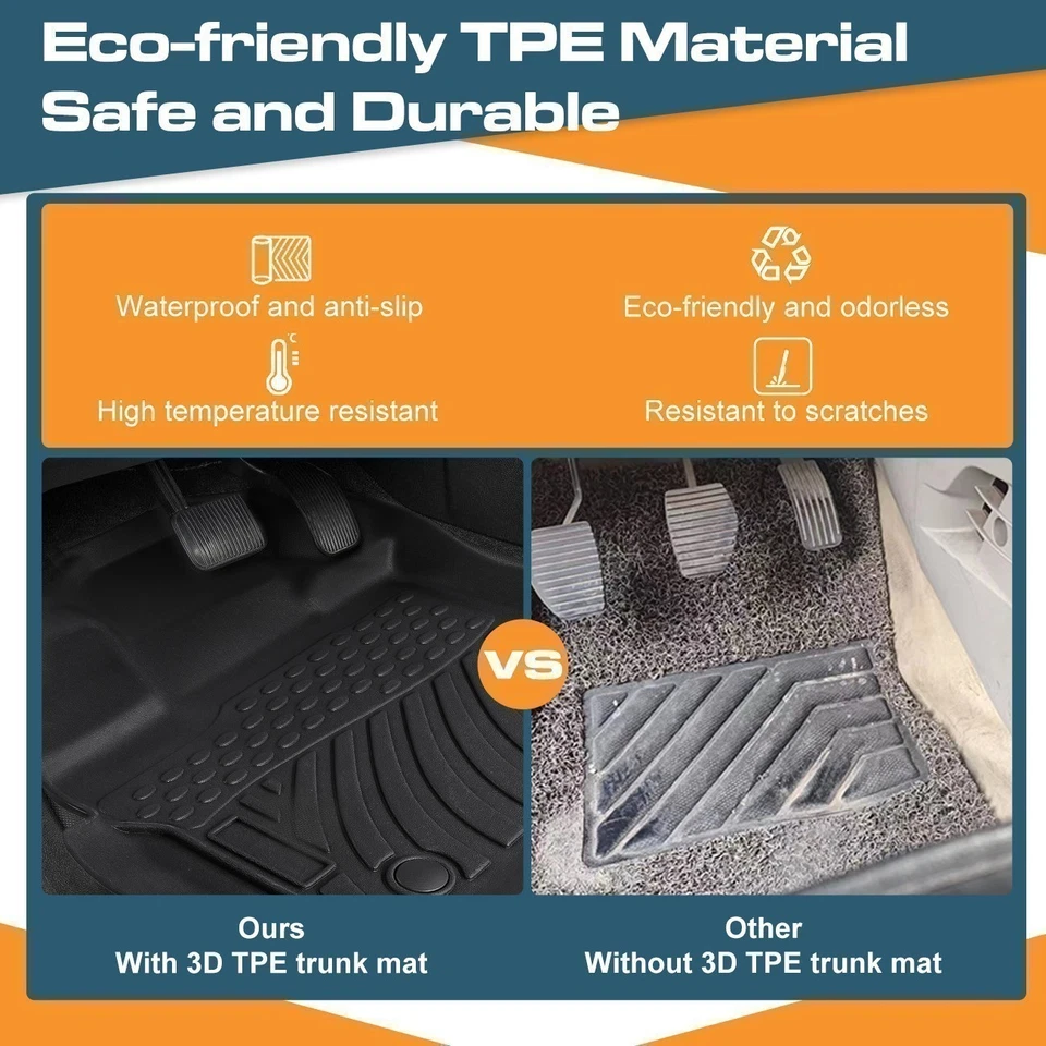 Tapetes forro de coche para Ford F-150 F150 SuperCrew Cab 2010-2025 TPE  Foto 4 de 4