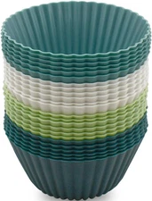24 Pack Silicone Baking Cups Reusable Muffin Liners Non-Stick Cup Cake Molds Set