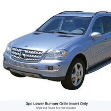 For Mercedes-Benz ML350 06-08 Bumper Grille 5-Pc Polished 8x6 mm Horizontal