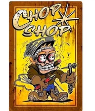 Hot Rod Auto Body Chop Shop Metal Sign Man Cave Garage 