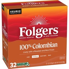 Folgers Colombian Medium Roast Coffee, 32 Keurig K-Cup 32 Count Pack of 1