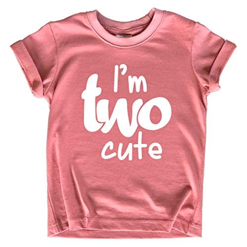 2nd birthday outfits for toddler girls im two cute shirt girl 2 years 2T Mauve - Picture 2 of 7