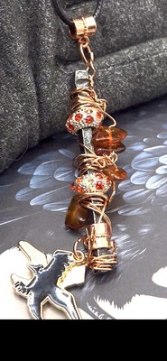 Iron Nail Amber Hoodoo Voodoo Witch Elegant Protection Amulet Necklace N2