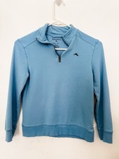 TOMMY BAHAMA Boy  s Zip Up Pull Over Size: 7/8 Medium BLUE