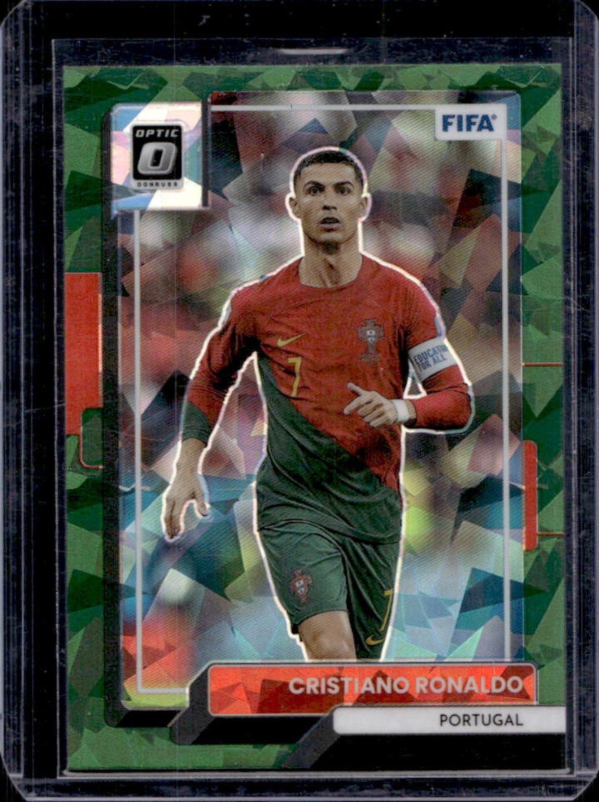 2022 Donruss Cristiano Ronaldo Optic Green Ice #94 Portugal