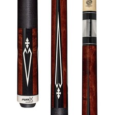 Pure X Walnut Stain Birdseye & Black/White Diamond Cue with Black Linen Wrap (HX
