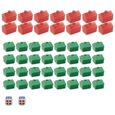 Monopoly Häuser & Hotels Set   32 grüne Häuser und 12 rote Hotels aus Kunstst...