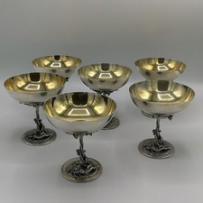 &bdquo;Mythologische Eleganz&ldquo; &ndash; 6 Champagnerschalen aus 800er Silber, Mailand