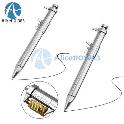 Multifunction   Caliper w/ Ballpoint Pen Black   Refills Stationery #pk