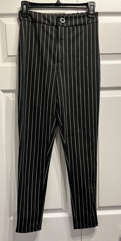 Forever 21 Blackw/ White Stripes Pencil Pants Women's Size Small